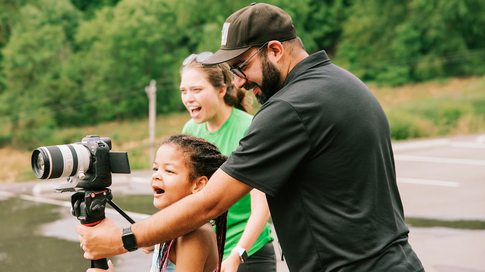 An image of a videographer at a church in Sewickley, PA