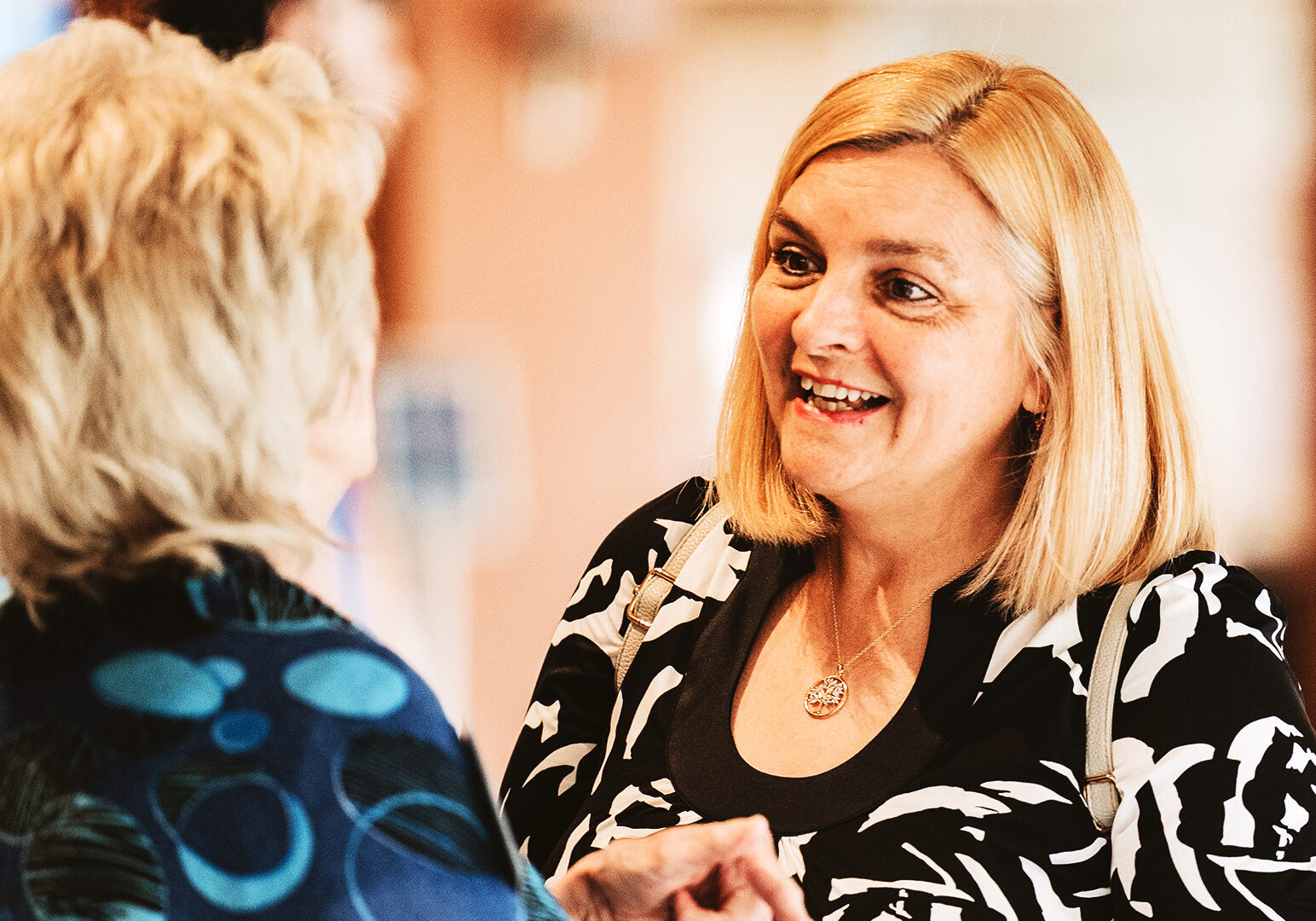 Image of older women conversing at North Way Christian Community, a church in Pittsburgh